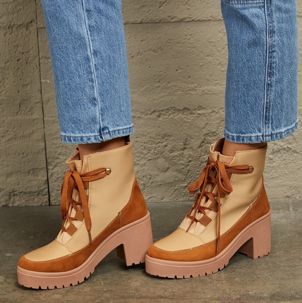 East Lion Corp Lace Up Lug Booties